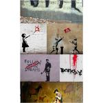 Bunte artgeist Banksy Vlies-Fototapeten aus Textil 