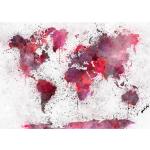 Rote artgeist Vlies-Fototapeten mit Weltkartenmotiv aus Textil 