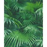 Grüne Glatte Vliestapeten mit Palmenmotiv aus Papier 