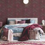 Reduzierte Rote Barocke Barock Vliestapeten aus Textil 