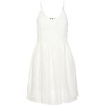 Reduzierte Weiße Ärmellose Vero Moda V-Ausschnitt Plisseekleider aus Spitze für Damen Größe M 