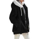 Unifarbene Oversize Mini Zip Hoodies & Sweatjacken mit Reißverschluss aus Fleece mit Kapuze für Damen Größe L Tall für den für den Herbst 