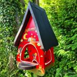 Vogelhaus mit Silo Tiere des Waldes rot