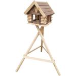 Rustikale Vogelhäuser mit Ständer aus Holz 