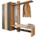 Graue Voglauer Garderoben Sets & Kompaktgarderoben furniert aus Massivholz Breite 150-200cm, Höhe 200-250cm, Tiefe 0-50cm 2-teilig 