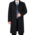 Schwarze Business Maxi Trenchcoats lang aus Wolle für Herren Größe M für den für den Winter 