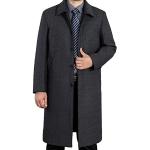 Graue Business Maxi Trenchcoats lang aus Wolle für Herren Größe XXL für den für den Winter 