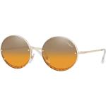 Goldene Ovale Verspiegelte Sonnenbrillen für Damen 