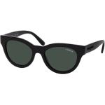 Schwarze Vogue Runde Runde Sonnenbrillen aus Kunststoff für Damen 