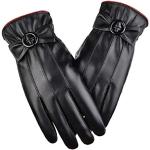 Reduzierte Schwarze Casual Touchscreen-Handschuhe aus Leder für Damen Größe M Weihnachten für den für den Winter 