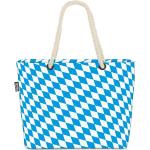 Blaue Rautenmuster Strandtaschen & Badetaschen aus Kunstfaser zum Oktoberfest 