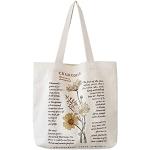 Blumenmuster Vintage Damenschultertaschen & Damenshoulderbags mit Reißverschluss aus Baumwolle mit Innentaschen 