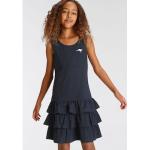 Marineblaue Kangaroos Gemusterte Kinderkleider mit Volants aus Jersey für Mädchen Größe 170 