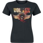 Schwarze Volbeat Damenbandshirts aus Baumwolle Größe XL 