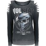 Graue Volbeat U-Boot-Ausschnitt Damenbandshirts mit Cutwork Größe XXL für Festivals 