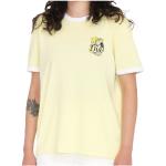 Reduzierte Gelbe Langärmelige Volcom T-Shirts aus Baumwolle für Damen Größe S 