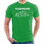 Volkswagen Beetle White Technical Diagram Men's T-Shirt