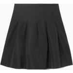 Schwarze COS Mini Slip Skirts & Satinröcke mit Reißverschluss aus Satin für Damen Größe L für den für den Herbst 