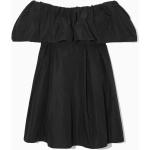 Schwarze COS Mini Schulterfreie Minikleider & kurze Kleider aus Baumwolle für Damen Größe S für den für den Sommer 