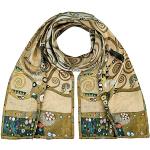 VON LILIENFELD Schal Damen 100% Seide Gustav Klimt: Lebensbaum Motiv Halstuch Seidenschal Seidentuch Kanten handgerollt 172 x 42 cm