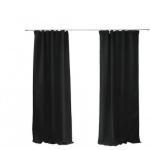 Vorhang m. Kräuselband verdunkelnd 140 x 245cm, schwarz | 2er Pack | VICTORIA M