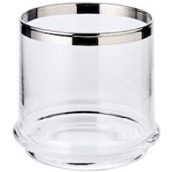 EDZARD Glasdose Lia (H 12 cm, ø 14 cm), mundgeblasenes Kristallglas mit Platinrand, Bonbonglas, Vorratsglas - 4250076112855