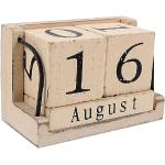 Reduzierte Beige Rustikale Tischkalender aus Holz 