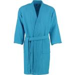Blaue Gesteppte VOSSEN Rom Mini Bademäntel kurz aus Baumwolle für Herren Größe L 