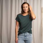 Dunkelgrüne Nachhaltige T-Shirts aus Jersey für Damen Größe S 