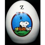 Vtg 1965 Peanuts Sleeping Snoopy Woodstock Keramik Weißes Ei Sammlerstück