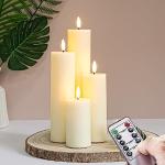 Reduzierte Elfenbeinfarbene 15 cm LED Kerzen mit beweglicher Flamme 