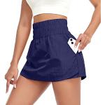 VUTRU Damen High Waist Tenniskleid Golf Mini Tennisröcke Sommer Sport Running Shorts Front Skirts Back Hosen blau s