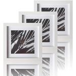 Reduzierte Weiße Quadratische Fotowände & Bilderrahmen Sets matt aus Acrylglas 15x15 3-teilig 