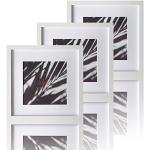 Reduzierte Weiße Quadratische Fotowände & Bilderrahmen Sets matt aus Acrylglas 30x30 3-teilig 