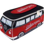 Rote Volkswagen / VW Bulli / T1 Kosmetiktaschen aus Kunstfaser klein 