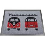VW T1 Bulli Bus Fußmatte, 70x50cm, Heck & Front schwarz/rot