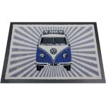 VW T1 Bulli Bus Fußmatte, 70x50cm, Strahlen blau