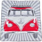 Rote Volkswagen / VW Bulli / T1 Kuscheldecken & Wohndecken mit Automotiv 150x200 für den für den Sommer 