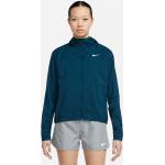 Blaue Wasserdichte Nike Regenjacken mit Reißverschluss mit Kapuze für Damen Größe XL 