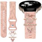 Pinke Wasserdichte Uhrenarmbänder aus Edelstahl mit Roségold-Armband für Damen für die Jagd 