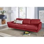 W.SCHILLIG Big-Sofa »softy«, mit dekorativer Heftung im Sitz, Füße Chrom glänzend, rot, ruby red Z59