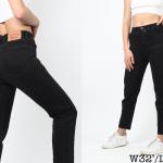 Schwarze Vintage Boyfriend-Jeans aus Denim für Damen 