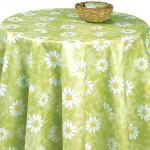 Grüne Blumenmuster Tischdeckenstoffe mit Gänseblümchen-Motiv 