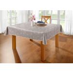 Graue bader ovale Tischdecken mit Pusteblumen-Motiv aus Textil 