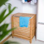 Reduzierte Braune Wäschekörbe & Wäschepuffs aus Bambus mit Deckel 