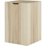 Braune Möbel Kraft Runde Wäscheboxen aus Holz mit Rollen 