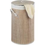 Reduzierte WENKO Bamboo Runde Wäschekörbe & Wäschepuffs aus Bambus mit Deckel 