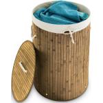 Relaxdays Runde Wäschetonnen aus Bambus klappbar 