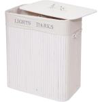 Mendler Wäschekorb HWC-C21, Laundry Wäschebox Wäschesammler Wäschebehälter, Bambus 2 Fächer 63x55x34cm 100l ~ weiß - white Bamboo 74041