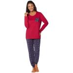 Marineblaue Wäschepur Damenschlafanzüge & Damenpyjamas aus Baumwolle Größe XXL 